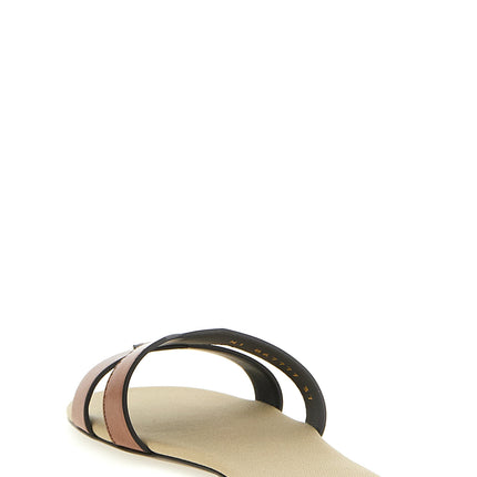Saint Laurent Brown Calfskin Slides