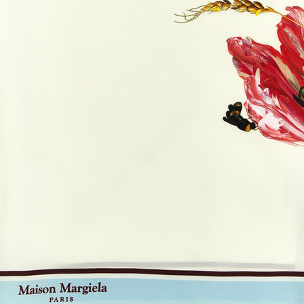 Maison Margiela White Silk Scarf