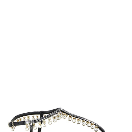 RENE CAOVILLA Bicolor Viscose Flat Sandals RENE CAOVILLA