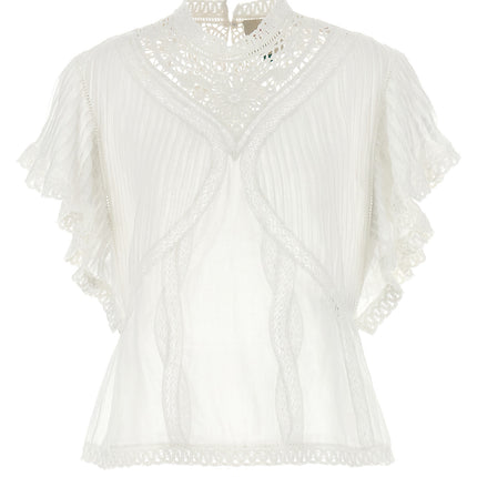 FARM RIO White Organic Cotton Blouse