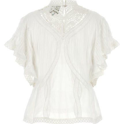 FARM RIO White Organic Cotton Blouse