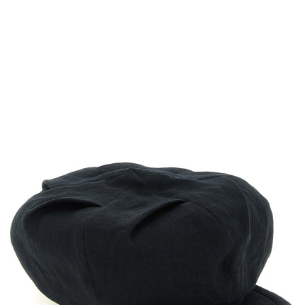 Yohji Yamamoto Black Linen Fatcap Hat