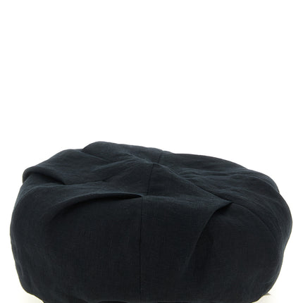Yohji Yamamoto Black Linen Fatcap Hat