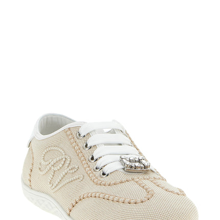 Roger Vivier Beige Polyamide Low Top Sneakers Roger Vivier