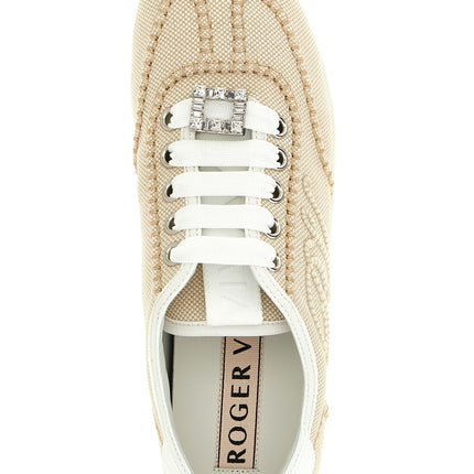 Roger Vivier Beige Polyamide Low Top Sneakers Roger Vivier