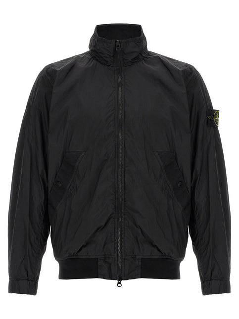 Stone Island Black Polyamide Full-Length Jacket Stone Island