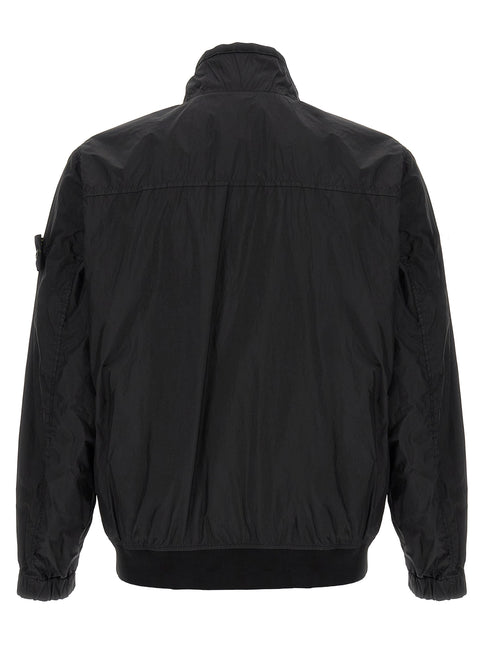 Stone Island Black Polyamide Full-Length Jacket Stone Island