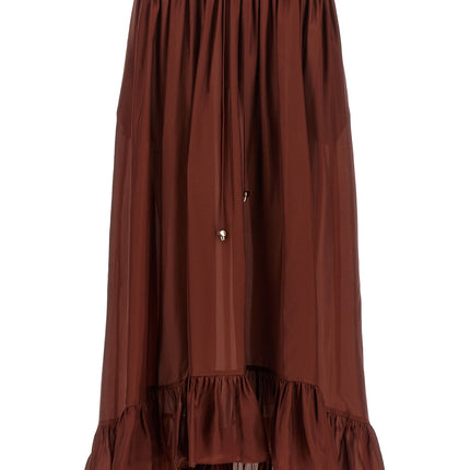Zimmermann Bordeaux Silk Mini Skirt Zimmermann