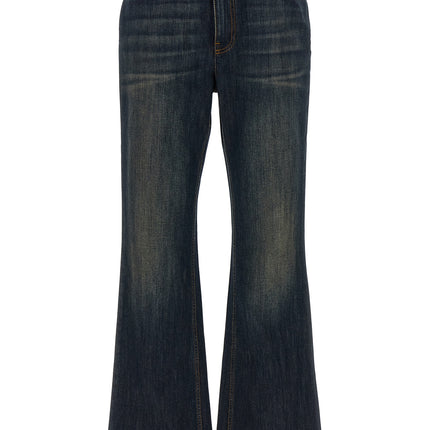 Burberry Blue Cotton Flared Jeans Burberry