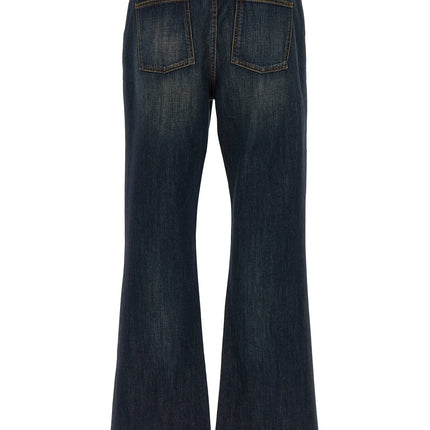 Burberry Blue Cotton Flared Jeans Burberry