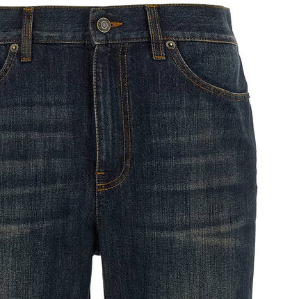 Burberry Blue Cotton Flared Jeans Burberry