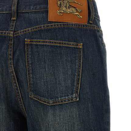 Burberry Blue Cotton Flared Jeans Burberry