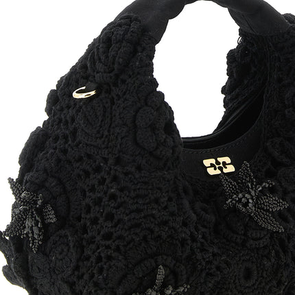 Ganni Black Organic Cotton Handbag Ganni