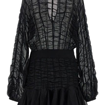 Giovanni Bedin Black Cotton Short Dress Giovanni Bedin