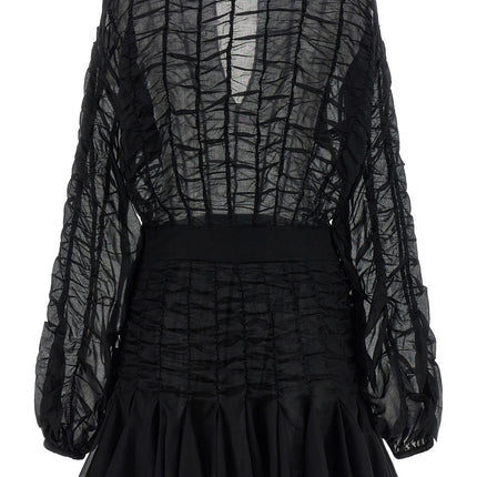 Giovanni Bedin Black Cotton Short Dress Giovanni Bedin