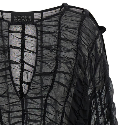Giovanni Bedin Black Cotton Short Dress Giovanni Bedin
