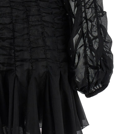 Giovanni Bedin Black Cotton Short Dress Giovanni Bedin