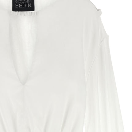 Giovanni Bedin White Cotton Short Dress Giovanni Bedin