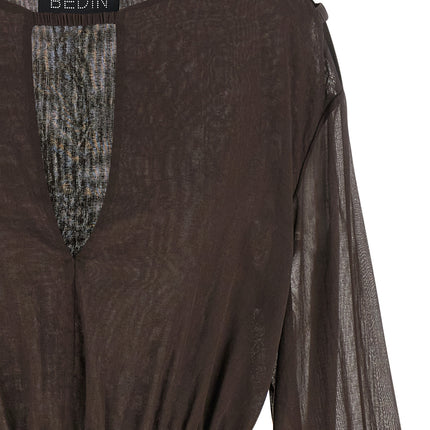Giovanni Bedin Brown Cotton Short Dress Giovanni Bedin