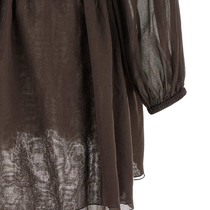Giovanni Bedin Brown Cotton Short Dress Giovanni Bedin