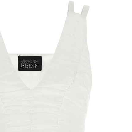 Giovanni Bedin White Cotton Short Dress Giovanni Bedin
