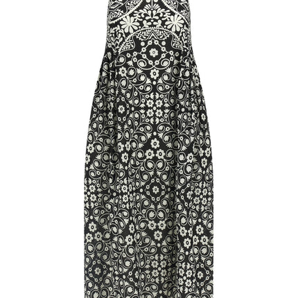 Max Mara Bicolor Cotton Long Dress Max Mara