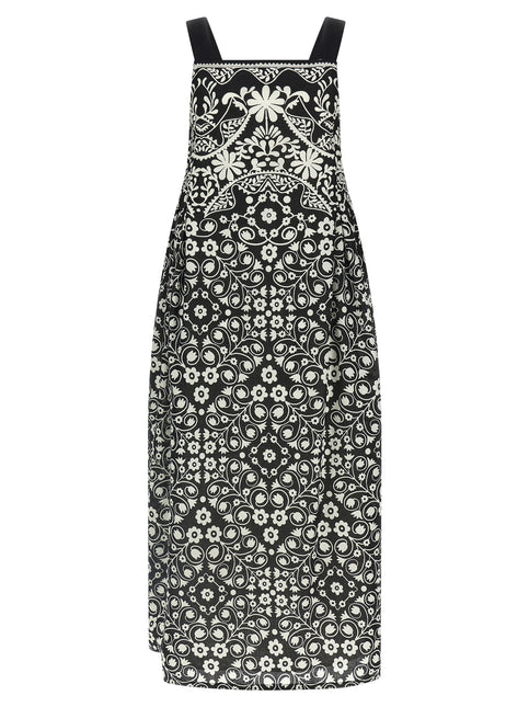 Max Mara Bicolor Cotton Long Dress Max Mara