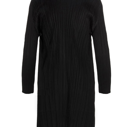 PLEATS PLEASE ISSEY MIYAKE Black Polyester Cardigan