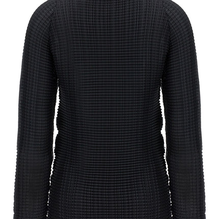 Issey Miyake Black Polyester Cardigan Issey Miyake