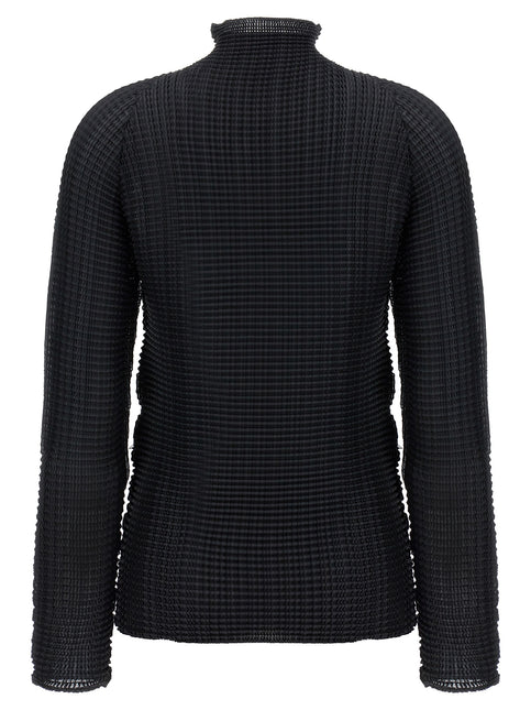 Issey Miyake Black Polyester Cardigan Issey Miyake
