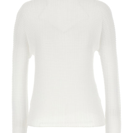 Issey Miyake White Polyester Cardigan Issey Miyake