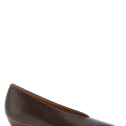Jil Sander Brown Calfskin Mid Heel Pumps Jil Sander