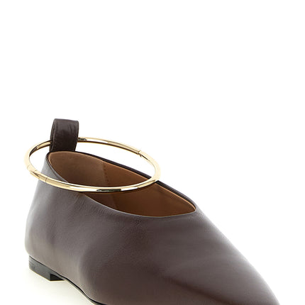 Jil Sander Brown Goatskin Ballet Flats Jil Sander