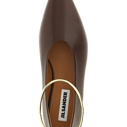 Jil Sander Brown Goatskin Ballet Flats Jil Sander