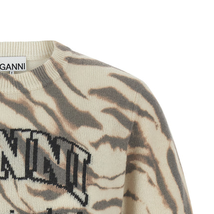 Ganni Multicolor Wool Cardigan