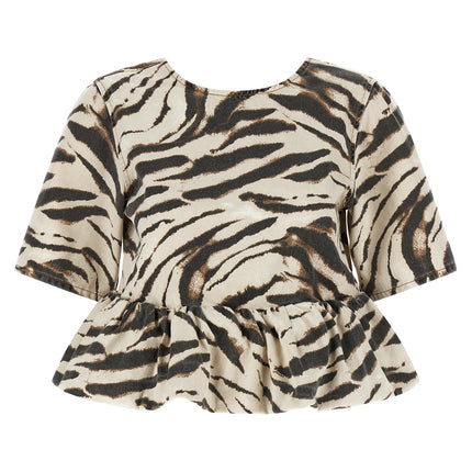 Ganni Multicolor Organic Cotton Pattern Shirt Ganni