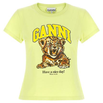 Ganni Bicolor Cotton T-Shirt Ganni