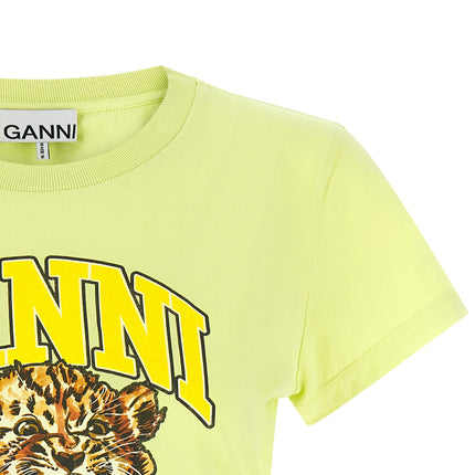 Ganni Bicolor Cotton T-Shirt Ganni