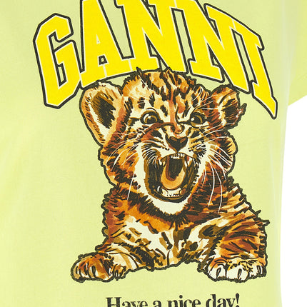 Ganni Bicolor Cotton T-Shirt Ganni
