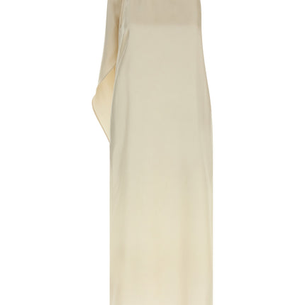 Loulou De Saison Beige Silk Midi Dress
