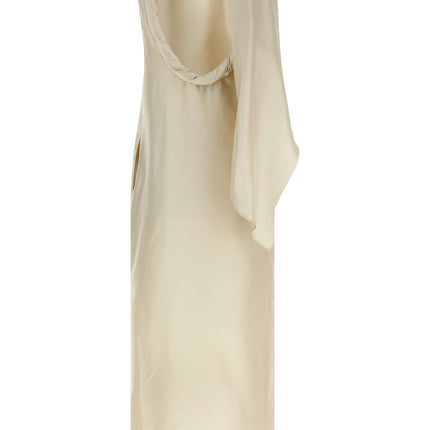 Loulou De Saison Beige Silk Midi Dress
