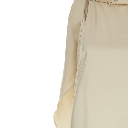 Loulou De Saison Beige Silk Midi Dress