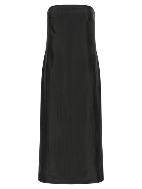 Loulou De Saison Black Viscose Midi Dress Loulou De Saison