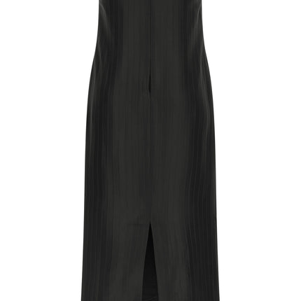 Loulou De Saison Black Viscose Midi Dress Loulou De Saison