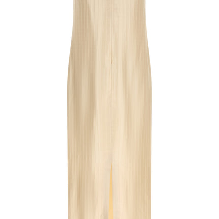Loulou De Saison Beige Viscose Midi Dress