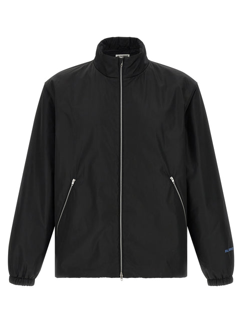 Jil Sander Black Polyester Full-Length Jacket Jil Sander