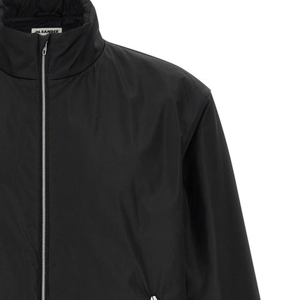 Jil Sander Black Polyester Full-Length Jacket Jil Sander