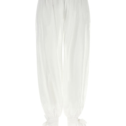 The Andamane White Cotton Casual Pants