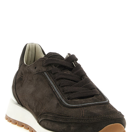 Brunello Cucinelli Brown Calfskin Sneakers Brunello Cucinelli