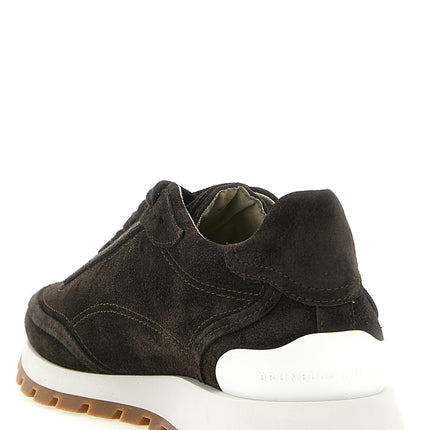 Brunello Cucinelli Brown Calfskin Sneakers Brunello Cucinelli